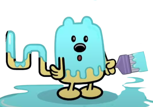 Wubbzy covered with blue paint and standing on it by kalebmay14 on ...