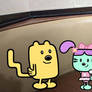 Wubbzy and Daizy sitting together at Longhorn