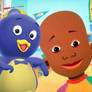 Pablo and Little Bill in Little Bill's room