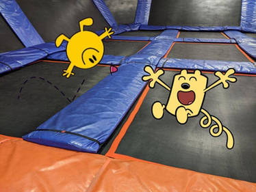 Mr. Bounce and Wubbzy bouncing at Sky Zone Part 2
