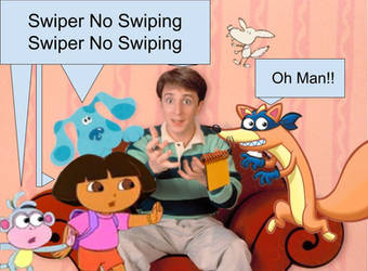 Swiper tries to swipe Steve's Handy Dandy Notebook