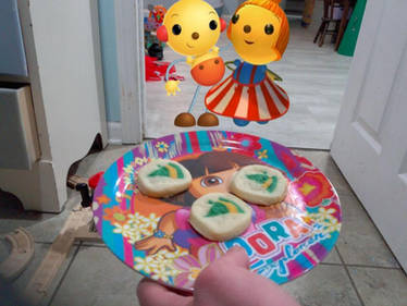 Olie and Pollie coming to have cookies with me