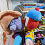 Skeebo and JoJo plush toys kissing