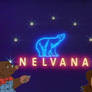 Mr. Owl and Mr. Mole look at the Nelvana neon logo