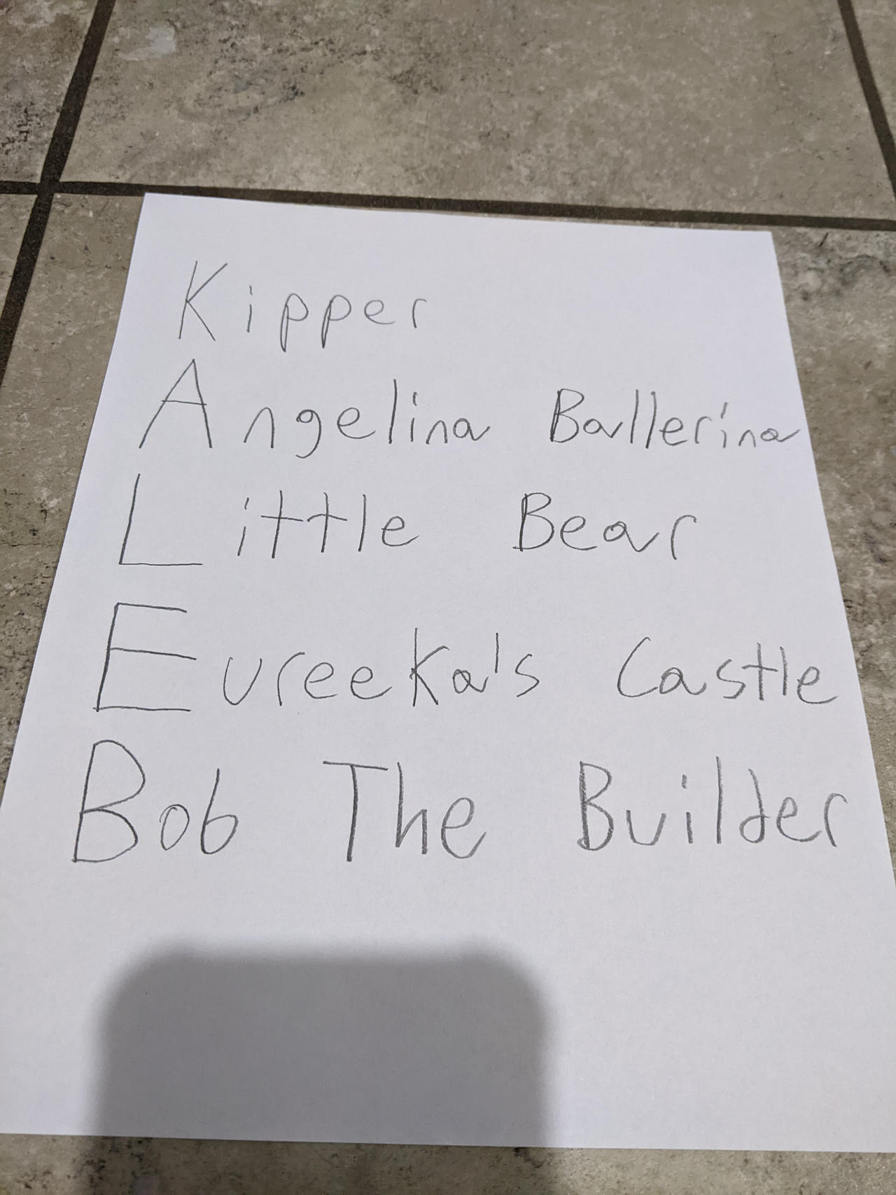 My name with shows I like