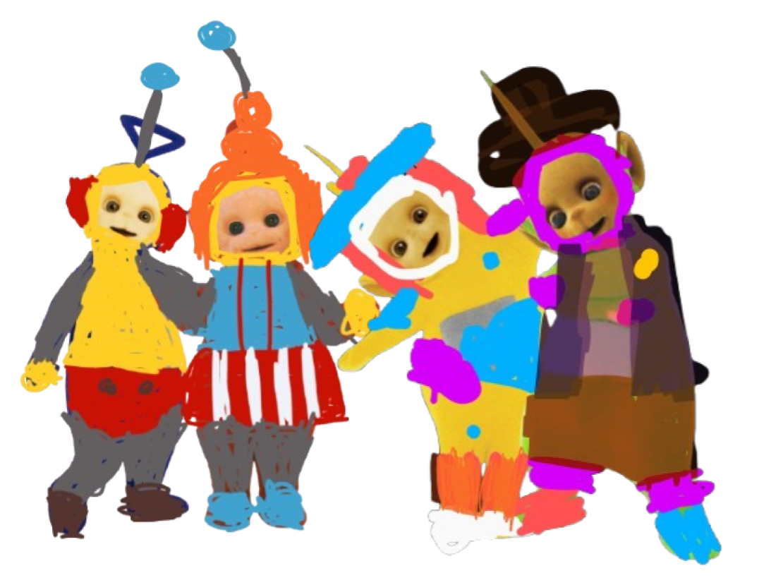 Olie Winky, Po Pi, La La Tickle, and Dipsy Seltzer