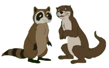 Raccoon and Otter PNG