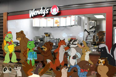 Large line of Franklin couples at Wendy's