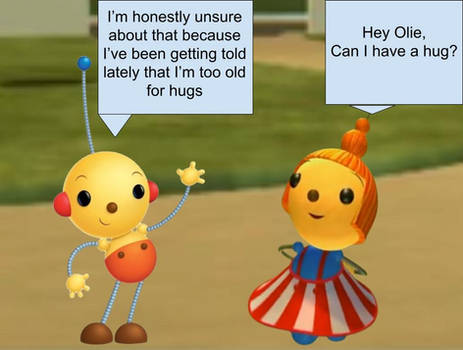 An Unsure Hugging Moment