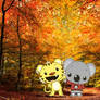 Rintoo and Tolee checking out Fall Trees
