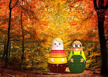 Eubie and Wayne checking out Fall Trees