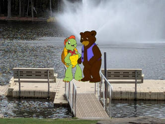 Franklin and Bear check out a lake