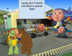 Jay Jay will take Franklin and Bear for a flight