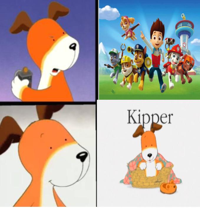 Kipper hates Paw Patrol and likes his show