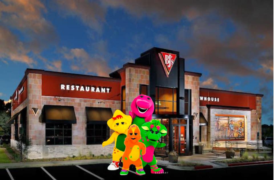 Barney and Friends going to BJ's Restaurant