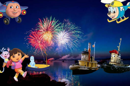 Some characters I like going to see fireworks