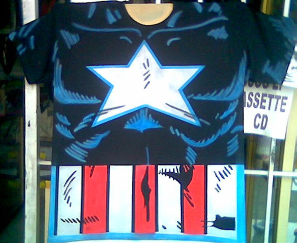 CAPTAIN AMERICA SHIRT AIRBRUSH