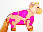 Strawberry Cow Puppet by artistmarianhayes