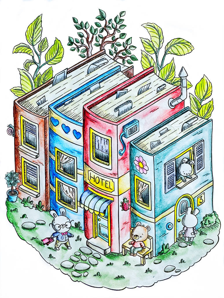 Book Hotel from Minimania Coloring Book by artistmarianhayes on DeviantArt