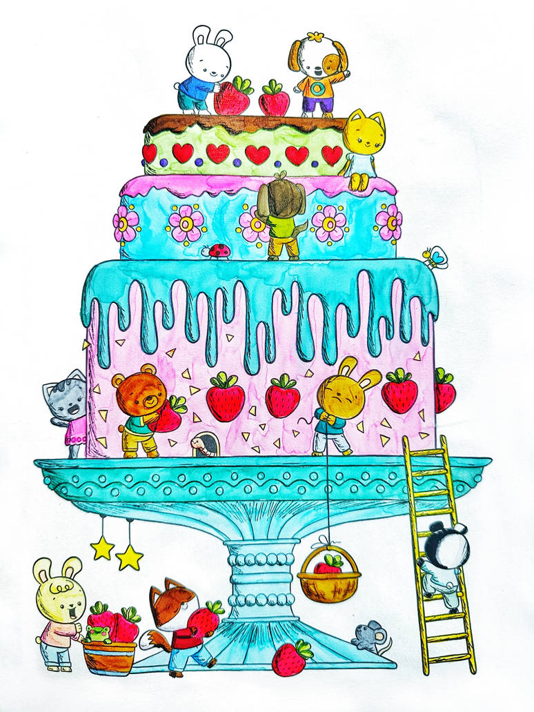 Decorating A Massive Cake By Artistmarianhayes On DeviantArt decorating-a-massive-cake-by-artistmarianhayes-on-deviantart
