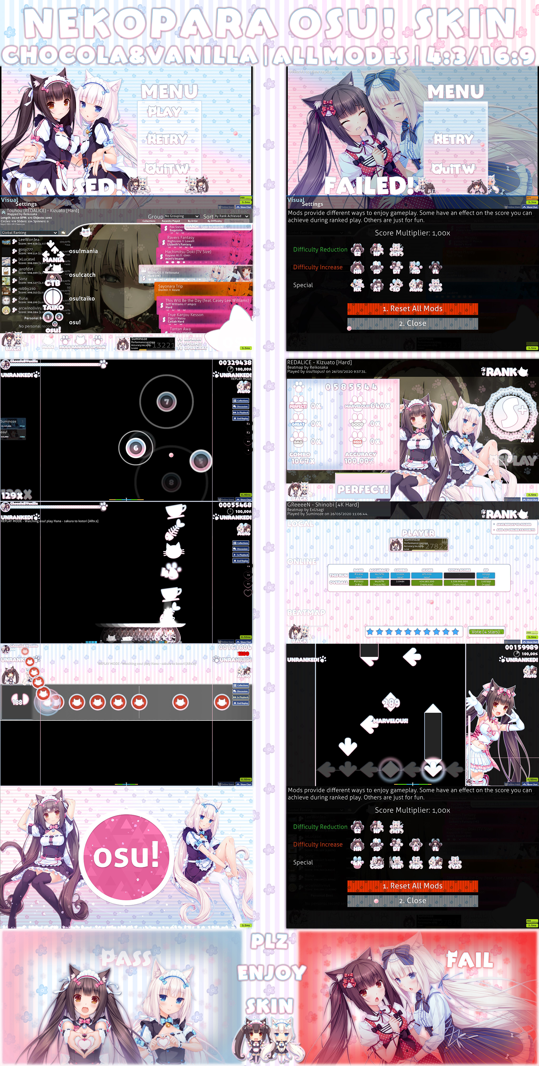 Native Color Pokes Color Osu NEKOPARA Chocola + Vanilla | osu! skin | ALL MODE by lovelymin on ...