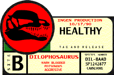 JP Dilophosaurus ID TAG