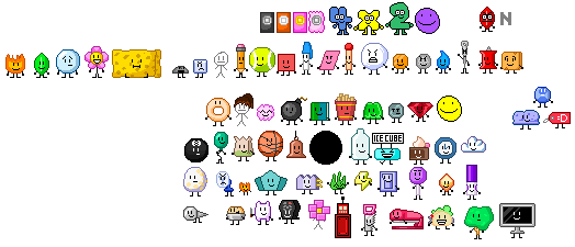 Battle for Dream Island - BFDI characters + Content-Aware Fill.
