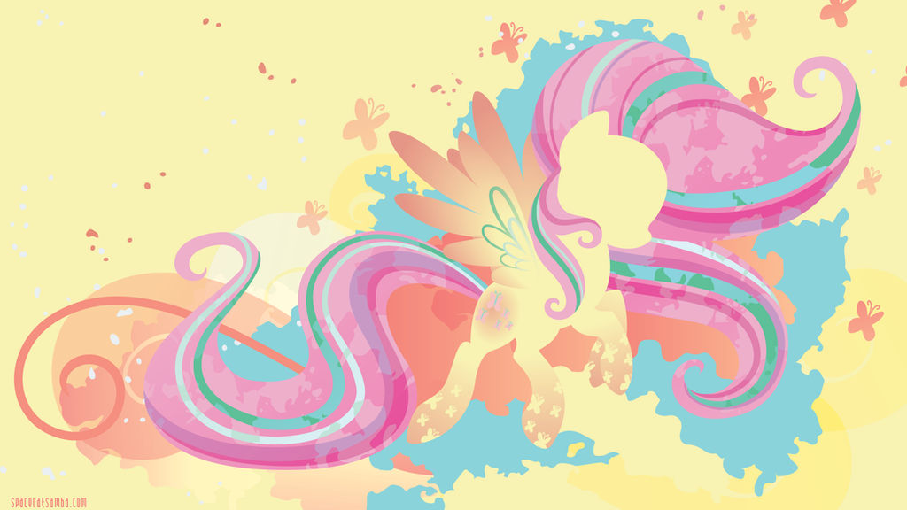Rainbow Power Fluttershy Silhouette Wall