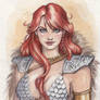 Red Sonja Water color portrait