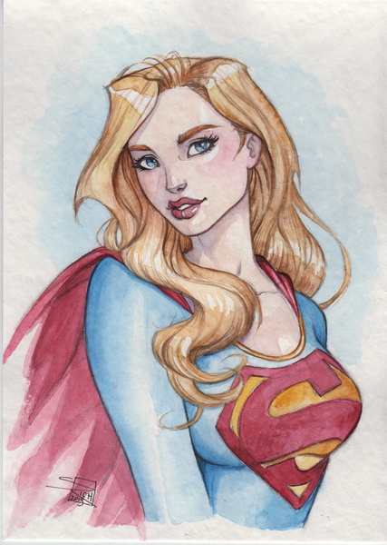 Supergirl watercolor