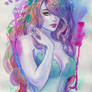 Poison Ivy ink watercolor sketch