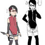 Sarada meets her anime version