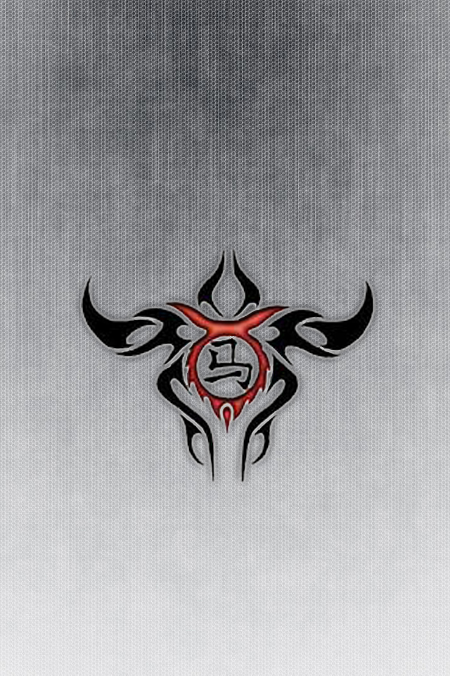 Tribal Bull Horns on Light Gray Mesh WP