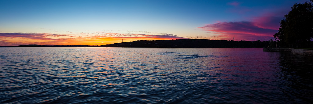 Sunset lake panorama