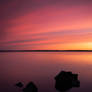 Colorful sunrise at the lake