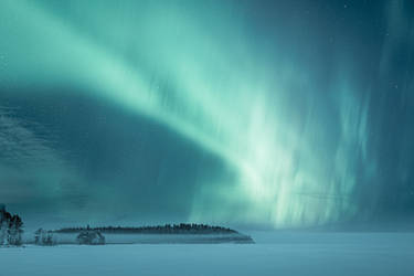 Winter Night Landscape by JuhaniViitanen