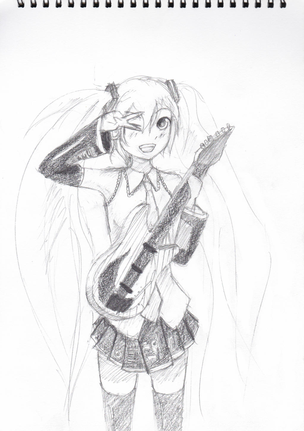 [Speeddraw] Miku with Electric Guitar