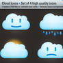 Cloud Icons - Set of 4 .PSD