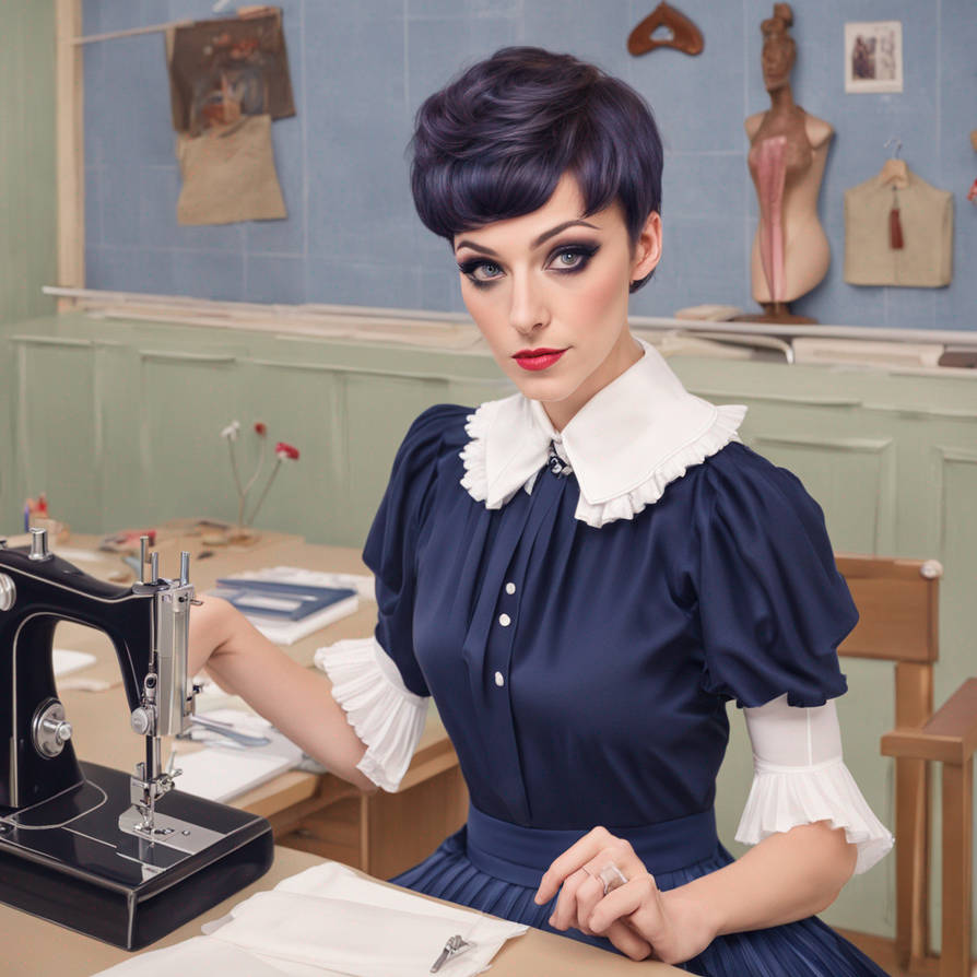 Sew Deviantart Albert in a sewing class at the Sissys School by alicealgorian on ...