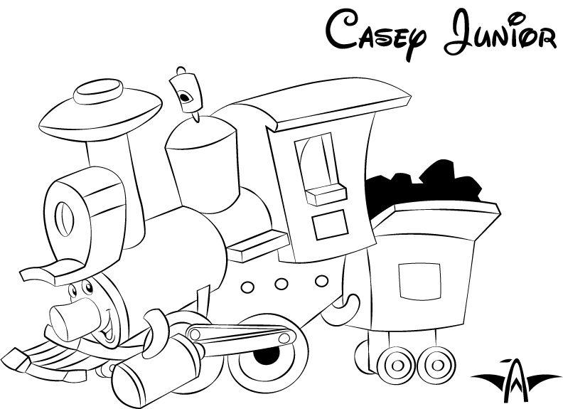 Casey Jr Circus Train Coloring Page