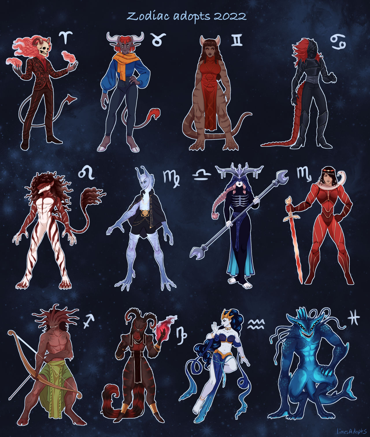 Zodiac Custom Zodiac adopts 2022 by Limerami-art on DeviantArt