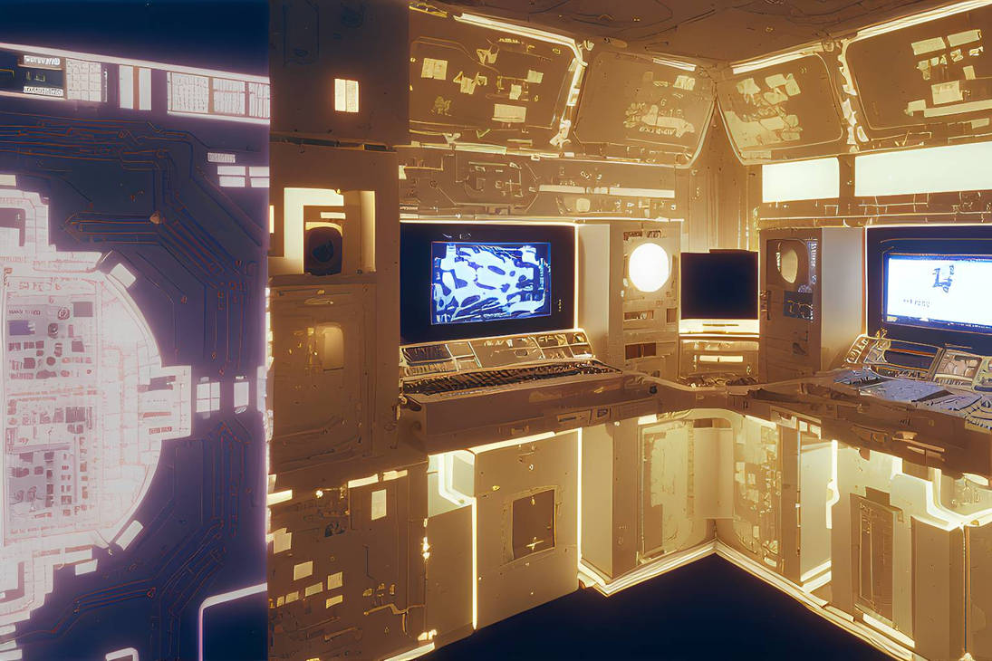 Retro sci-fi computer room by sauronct on DeviantArt