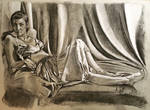 Posed with Drapery - Charcoal Study by AshSomethingArt