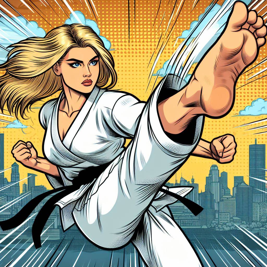 Karate Woman Kick by Solejob on DeviantArt