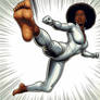 Barefoot African American Woman Feet Foot Kick