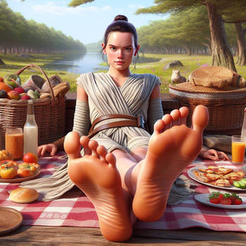 Rey requests a foot massage at the picnic