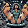 Ellen Ripley with her feet up relaxing