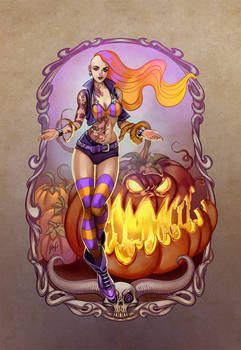 Pumpkin pastel goth Halloween girl