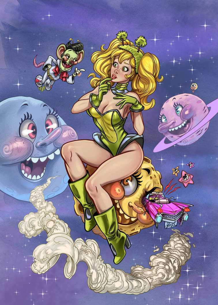 Lowbrow Mandy pinup for Dean Yeagles tribute book.