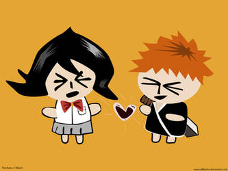 Chibis: Rukia and Ichigo